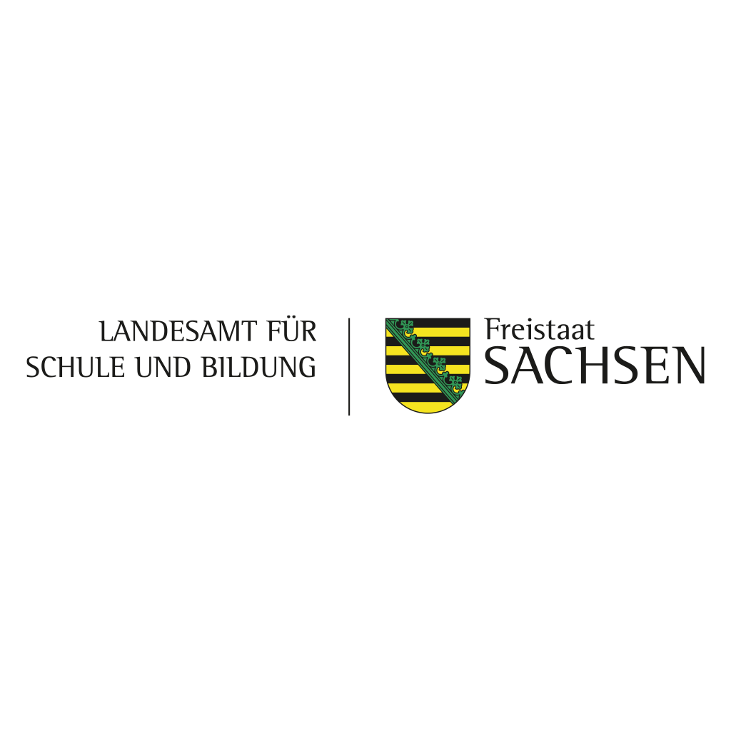 Logo des Landesamts für Schule und Bildung mit Wappen des Freistaates Sachsen.